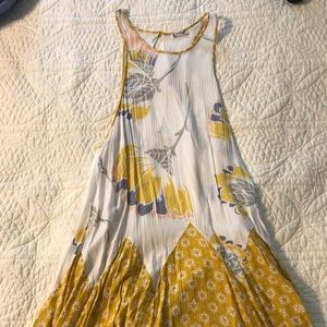 Free People Yellow and White Tunic